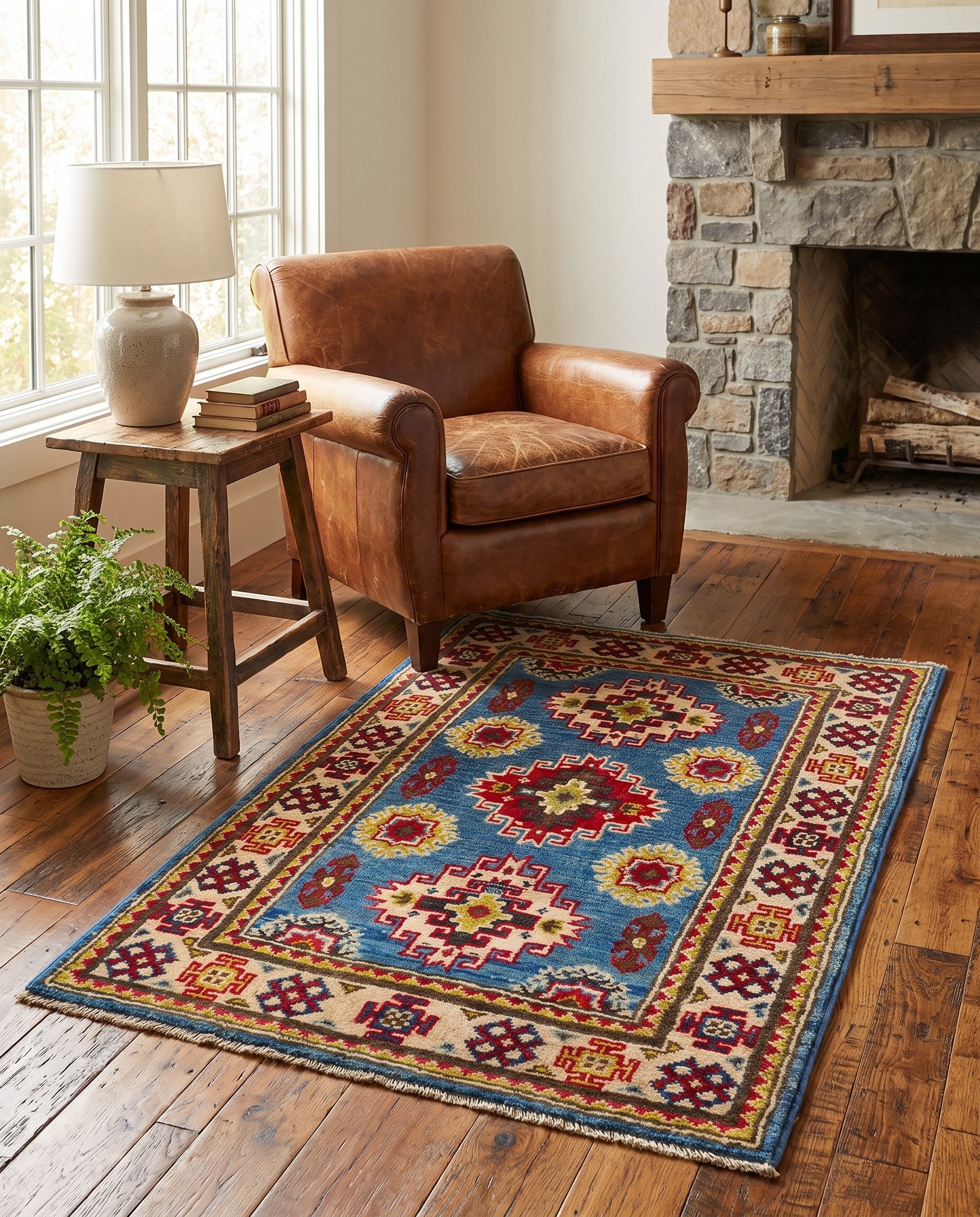 2' x 3' 3 Hand Knotted Kazak Rug