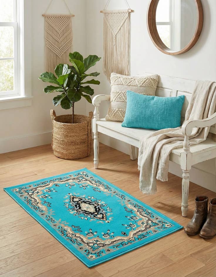 Detail image of 2' x 3' Mashad Design Rug