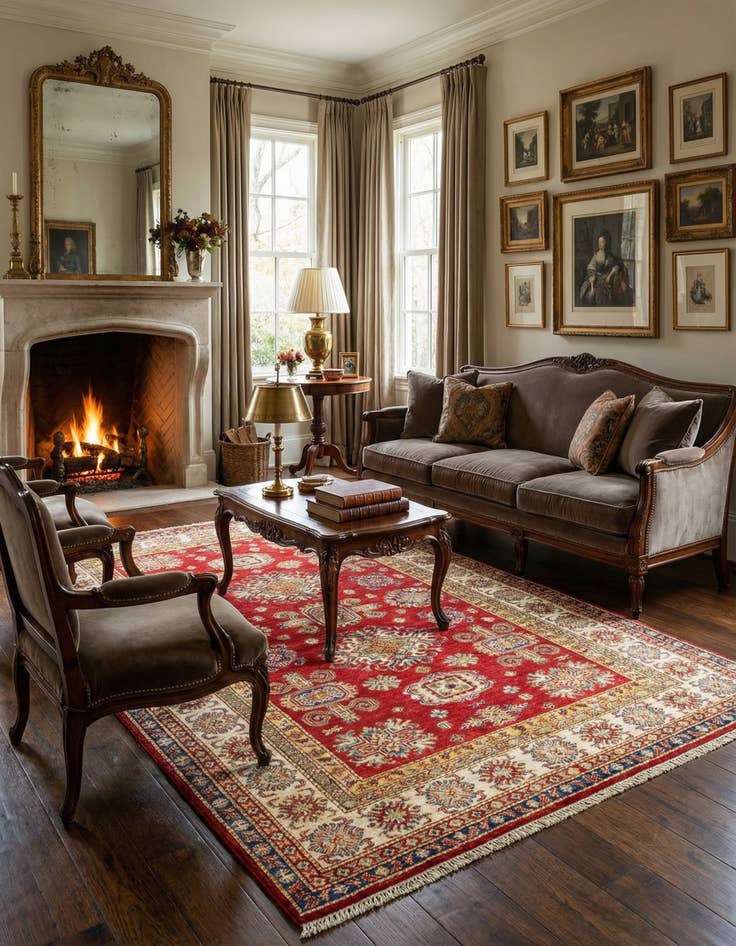 Detail image of 4' 10 x 6' 8 Kazak Wool Rug