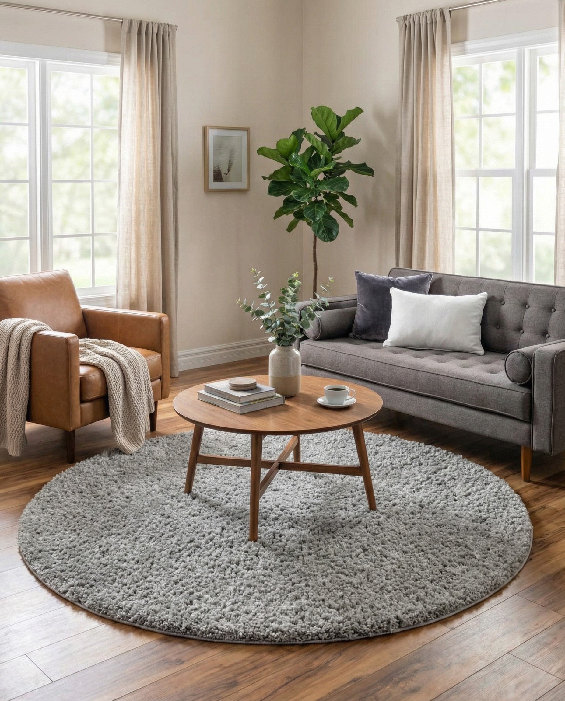 7' 10 x 7' 10 Everyday Shag Round Rug