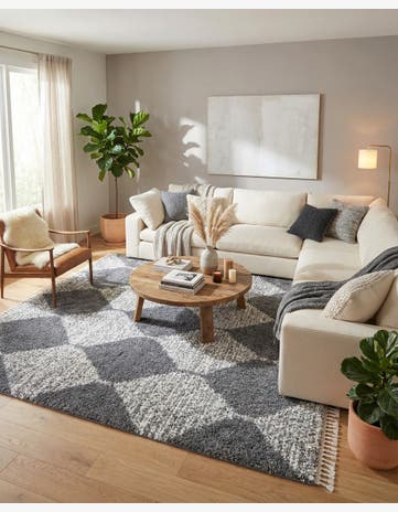 Gray Serenity Shag Square Rug