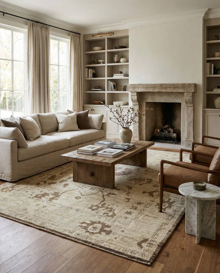 Detail image of 8' 3 x 10' 1 Hand Knotted Oushak Wool Rug