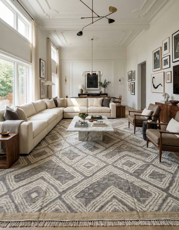 Detail image of 10' 5 x 15' Hand Knotted Darya Wool Rug