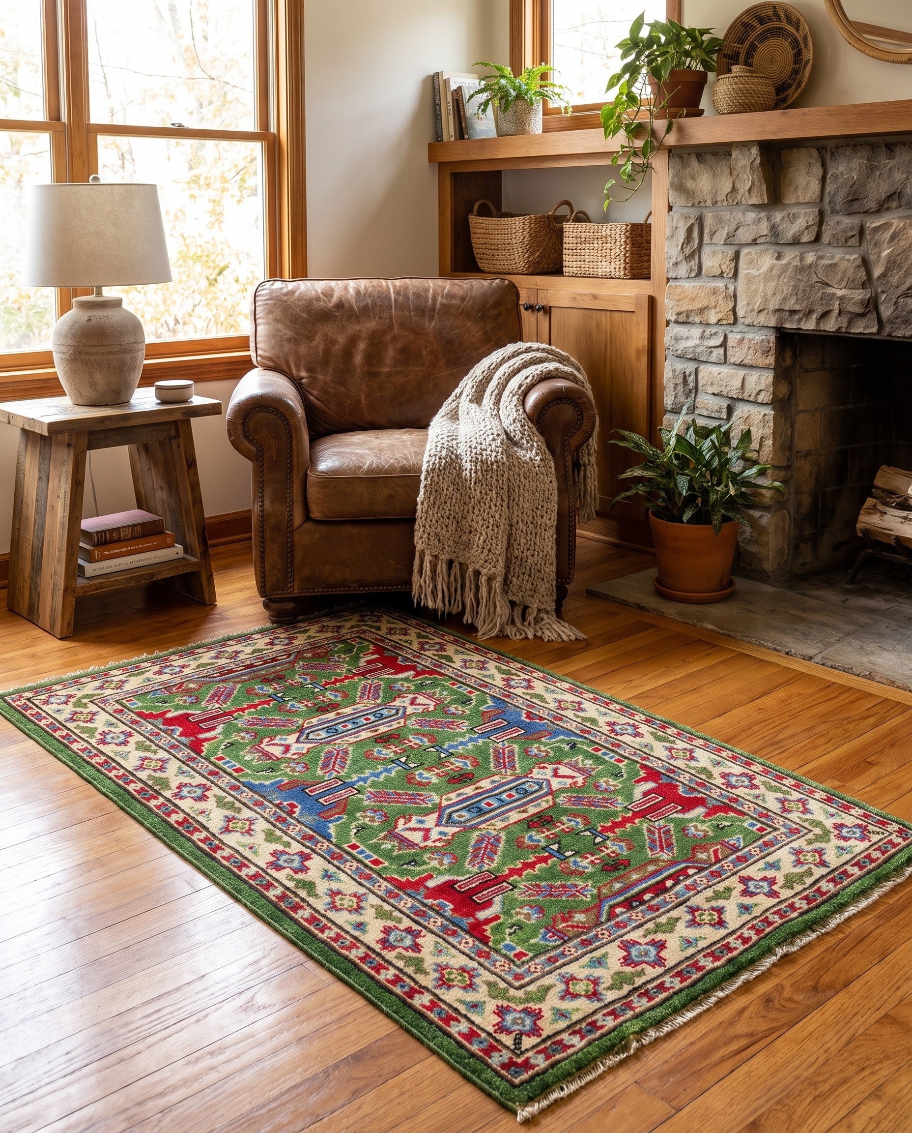 2' 7 x 4' 2 Hand Knotted Kazak Rug