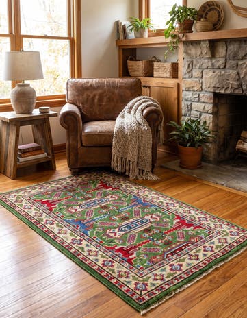 2' 7 x 4' 2 Hand Knotted Kazak Rug