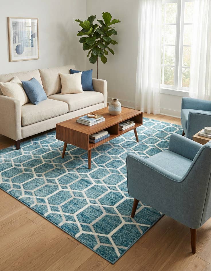 Detail image of 8' x 10' Lattice Trellis Rug