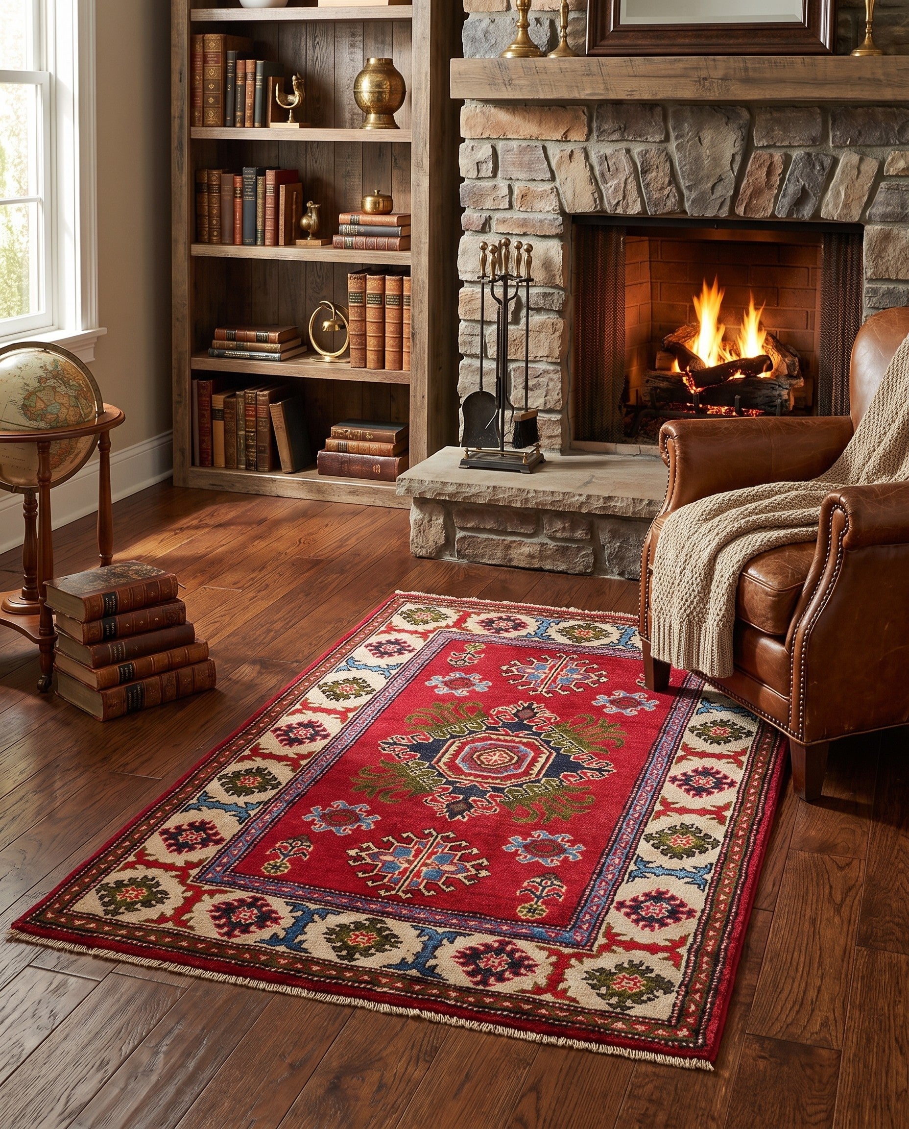2' 8 x 4' Hand Knotted Kazak Rug