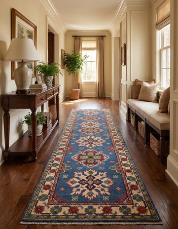 2' 10 x 9' 8 Hand Knotted Kazak Runner Rug