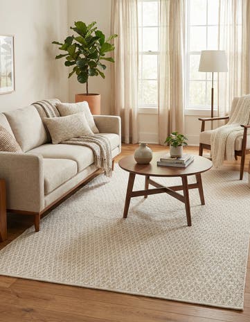 5' 1 x 8' Hand Woven Lattice Wool Rug