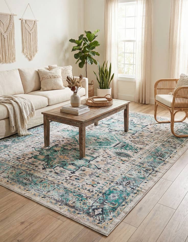 Detail image of 7' 10 x 10' Washable Yara Rug