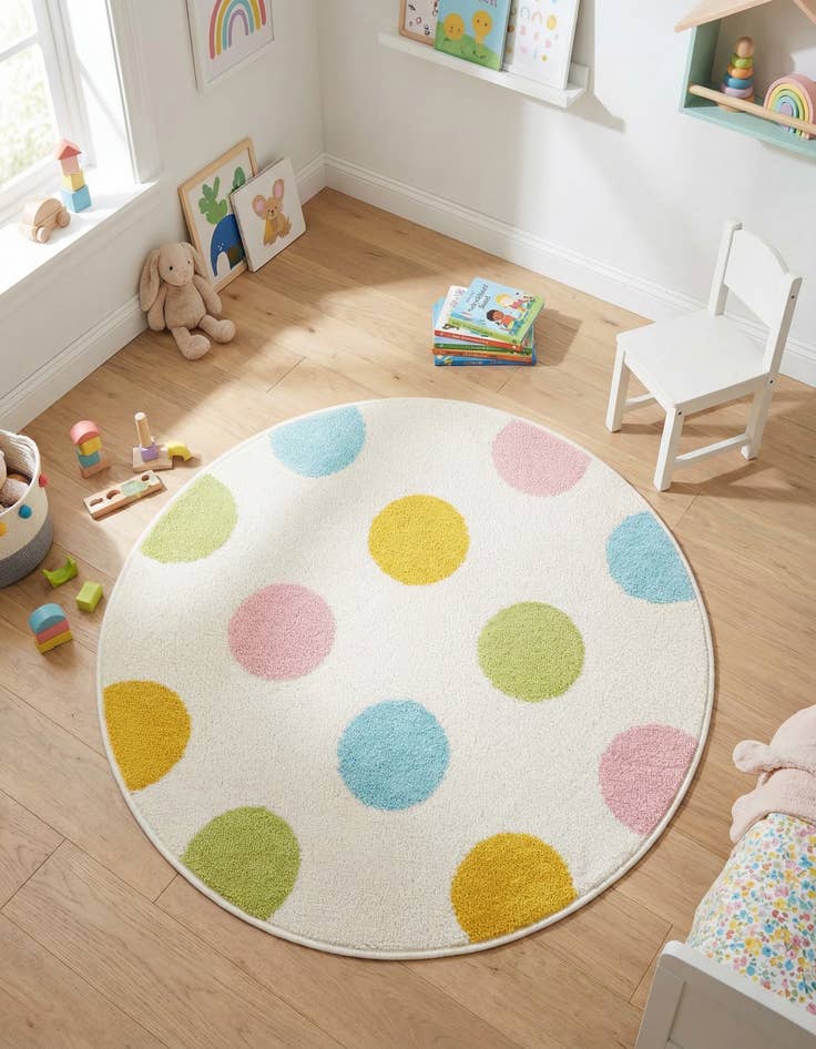 Detail image of 3' 3 x 3' 3 Whimsy Kids Round Rug