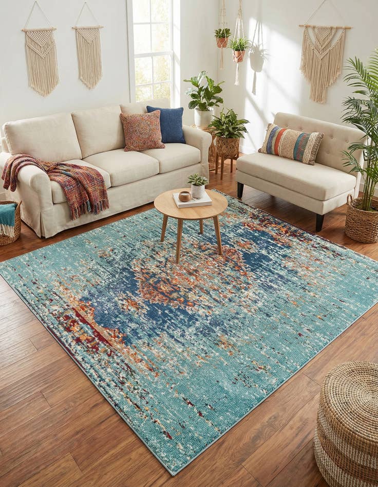 Detail image of 6' x 6' Washable Carnevale Square Rug