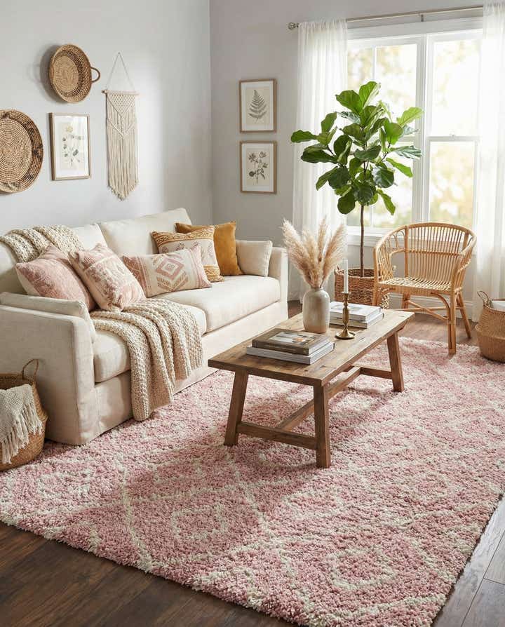 10' 8 x 14' Lattice Shag Rug