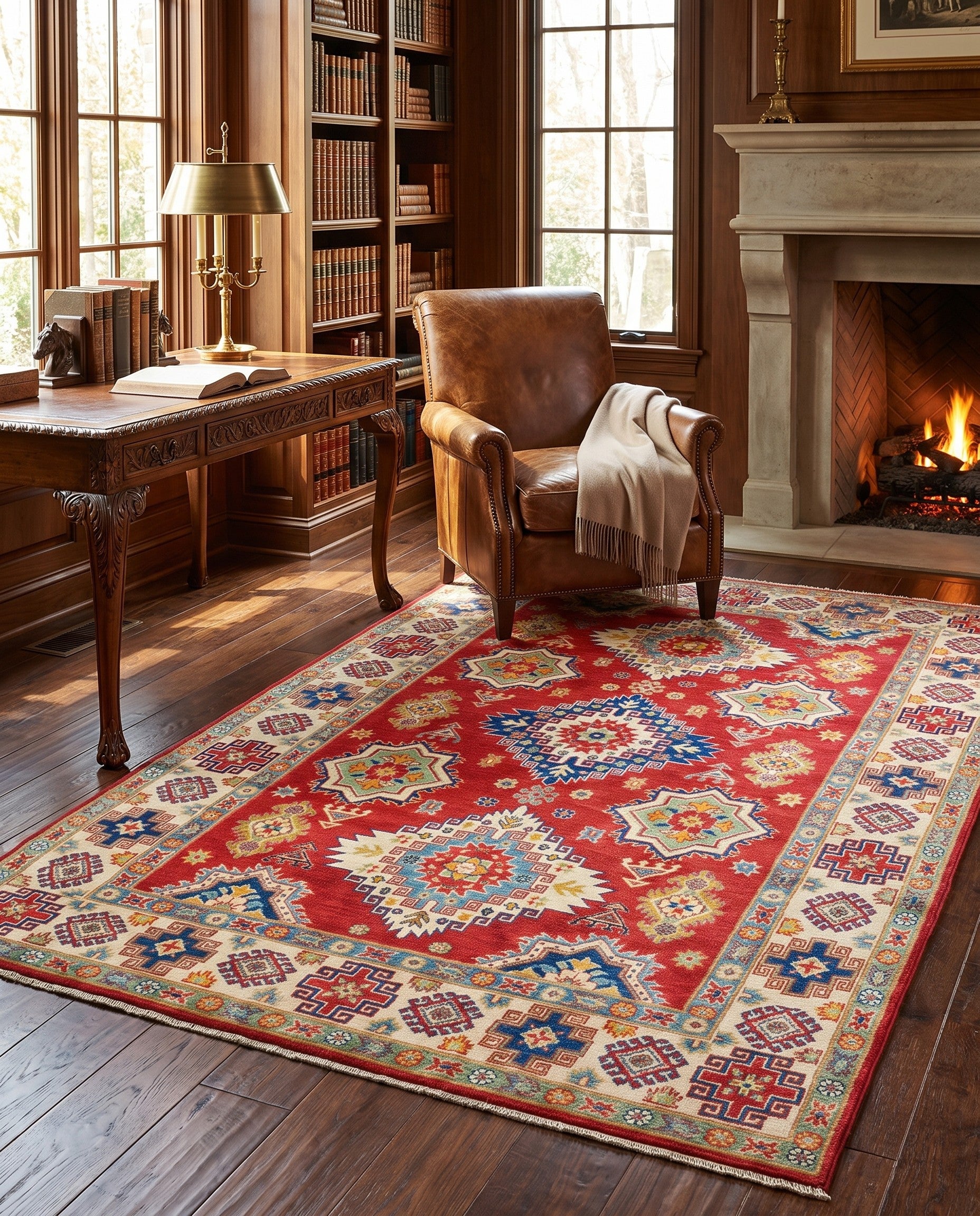 5' 10 x 9' 7 Hand Knotted Kazak Rug
