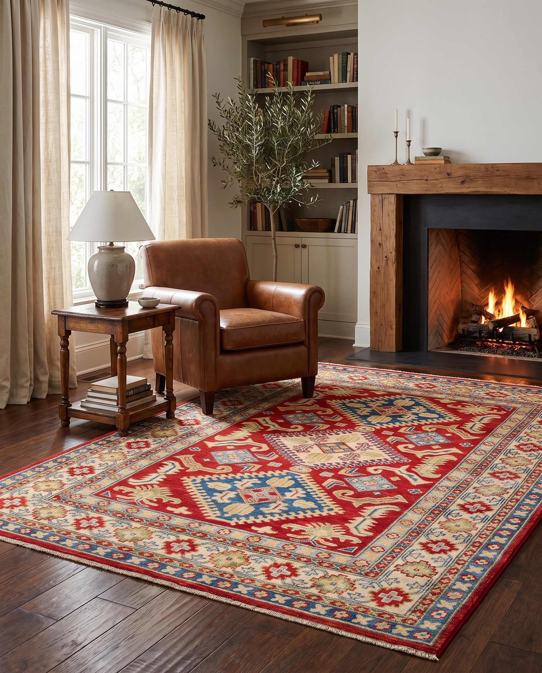 4' 3 x 6' 2 Hand Knotted Kazak Rug