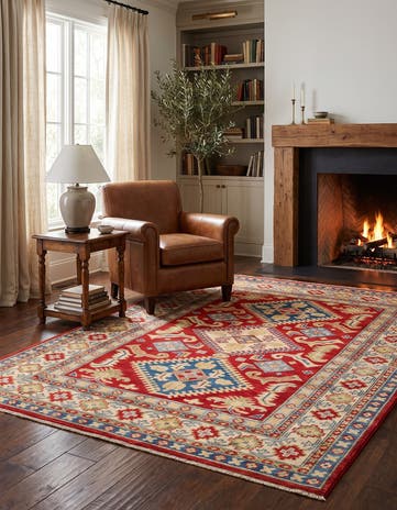 4' 3 x 6' 2 Hand Knotted Kazak Rug