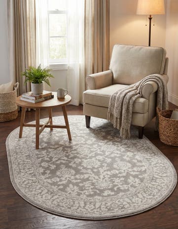 Light Gray Charlotte Oval Rug