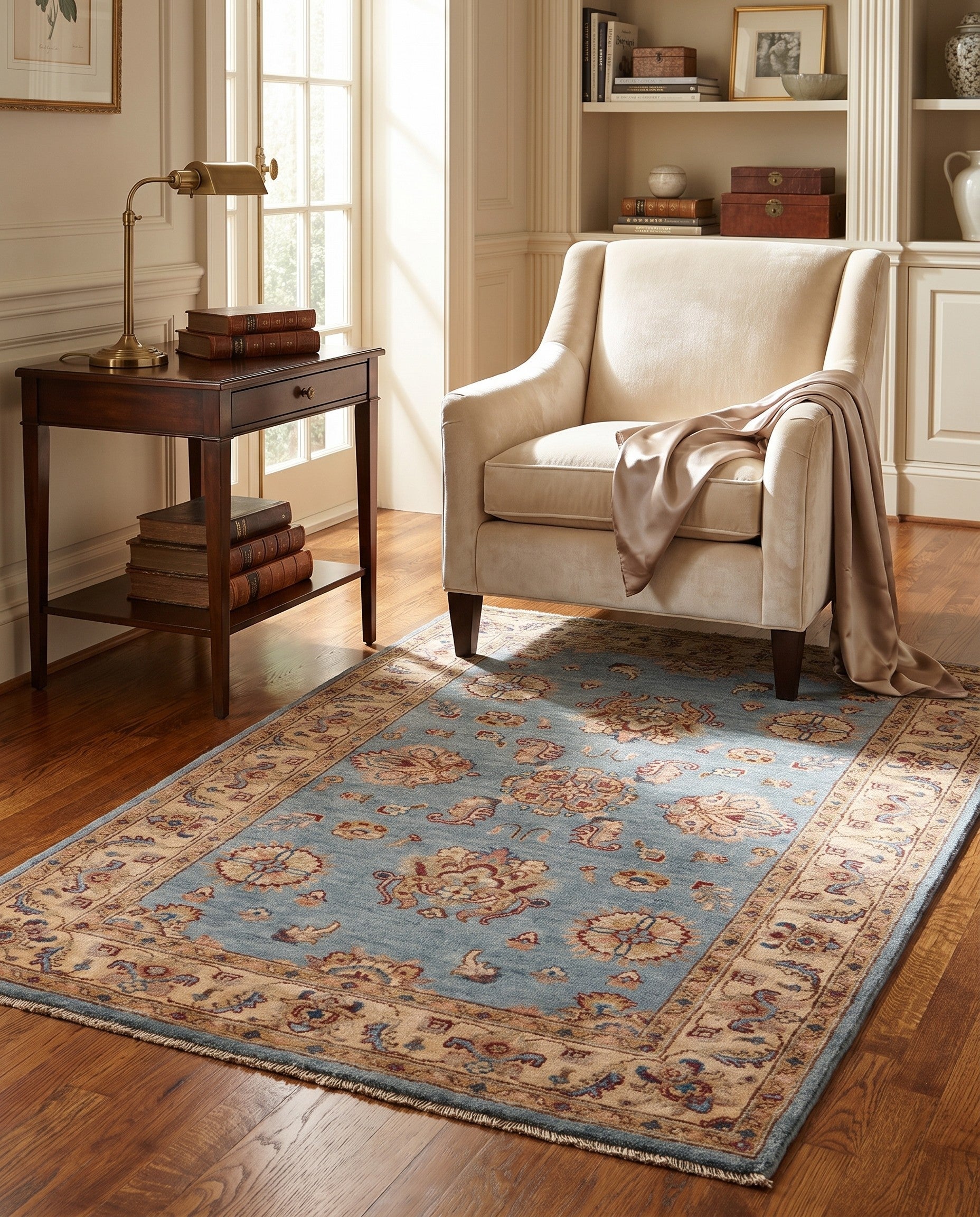 3' 5 x 5' 3 Hand Knotted Ziegler Rug