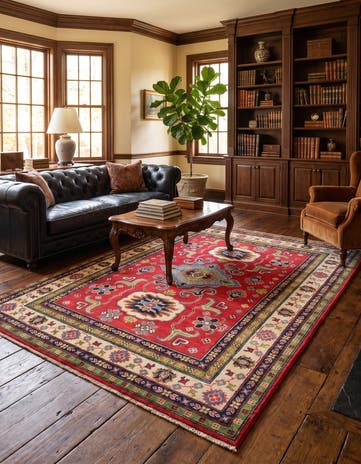 5' 1 x 6' 7 Hand Knotted Kazak Rug