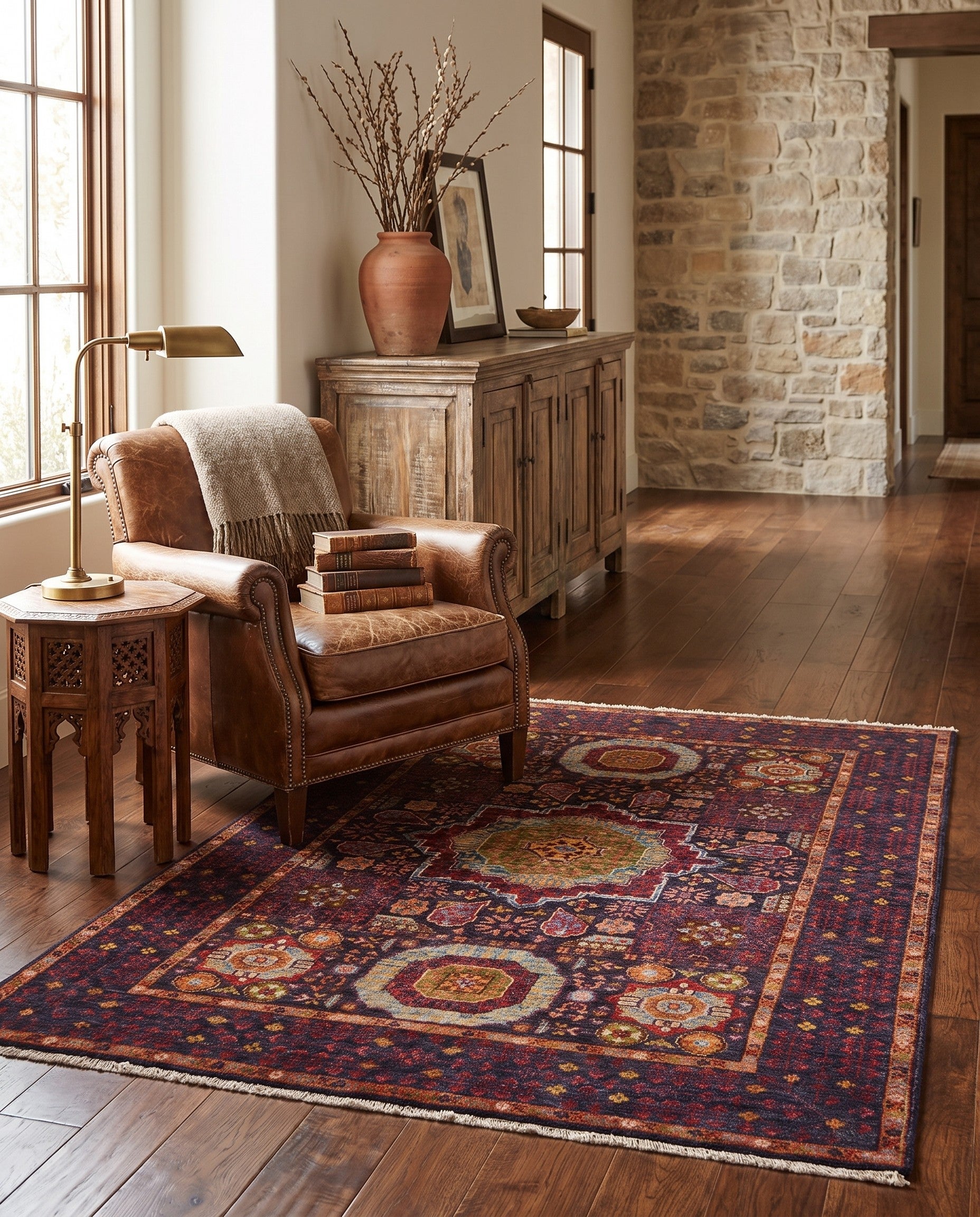 3' 5 x 4' 11 Hand Knotted Mamluk Ziegler Rug