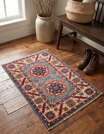 2' x 3' 2 Hand Knotted Kazak Rug