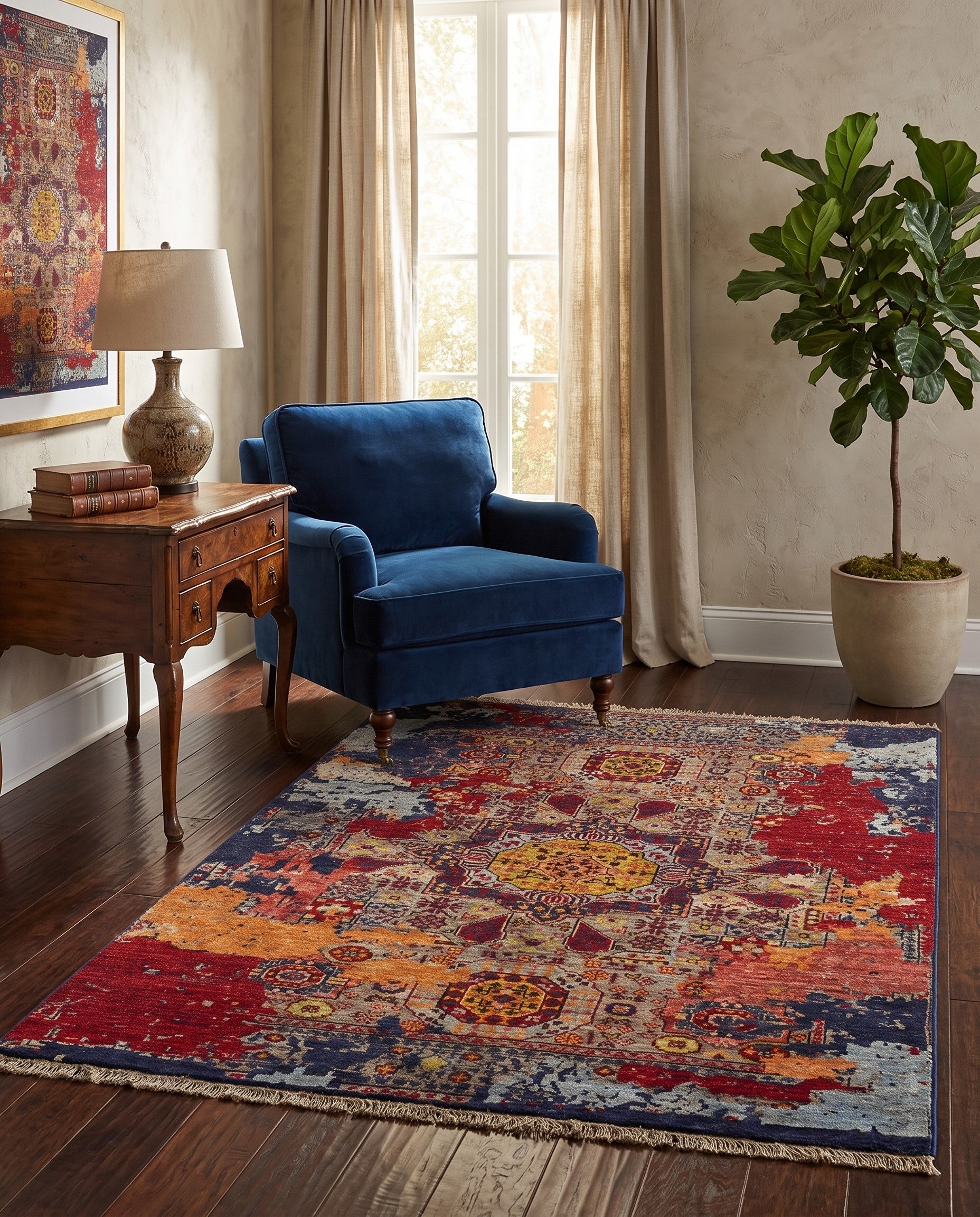 3' 5 x 4' 10 Hand Knotted Mamluk Ziegler Rug