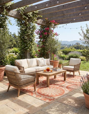 7' x 10' Easy-Clean Botanical Indoor / Outdoor Rug