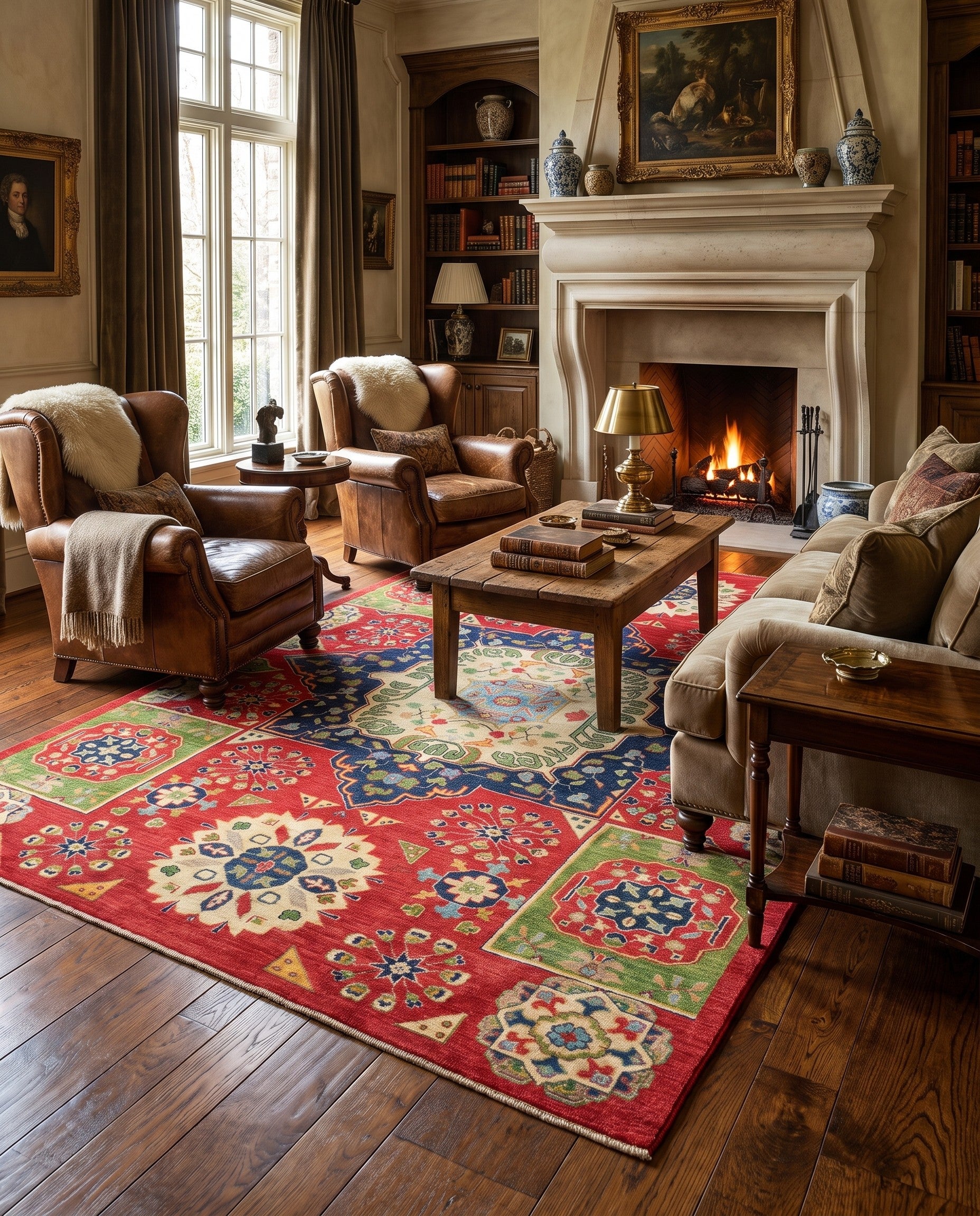 6' 7 x 9' 7 Hand Knotted Kazak Rug