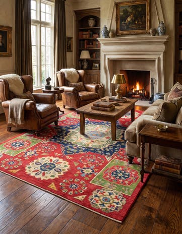 6' 7 x 9' 7 Hand Knotted Kazak Rug