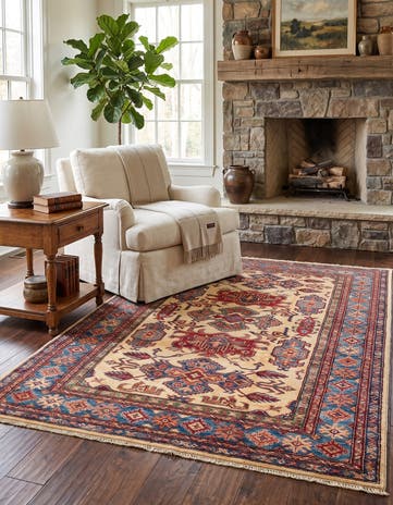 4' x 6' Hand Knotted Kazak Rug