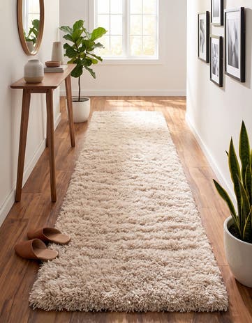 Linen Infinity Shag Runner Rug