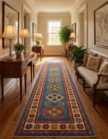 2' 9 x 10' Hand Knotted Kazak Runner Rug