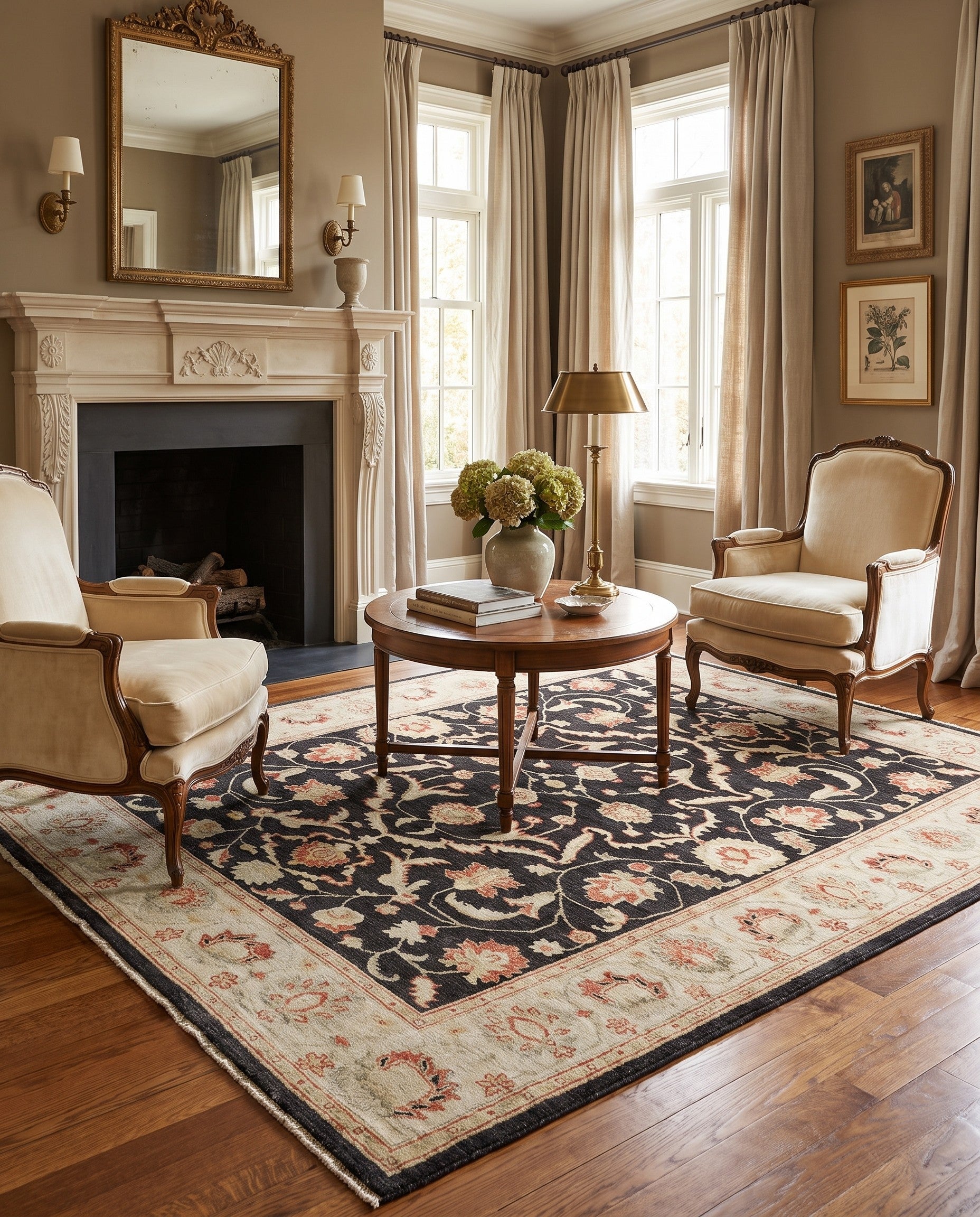6' x 8' 9 Hand Knotted Ziegler Rug