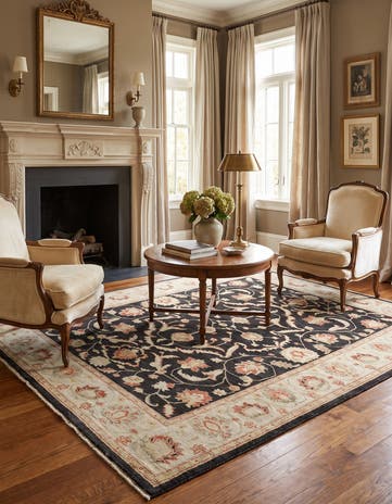 6' x 8' 9 Hand Knotted Ziegler Rug