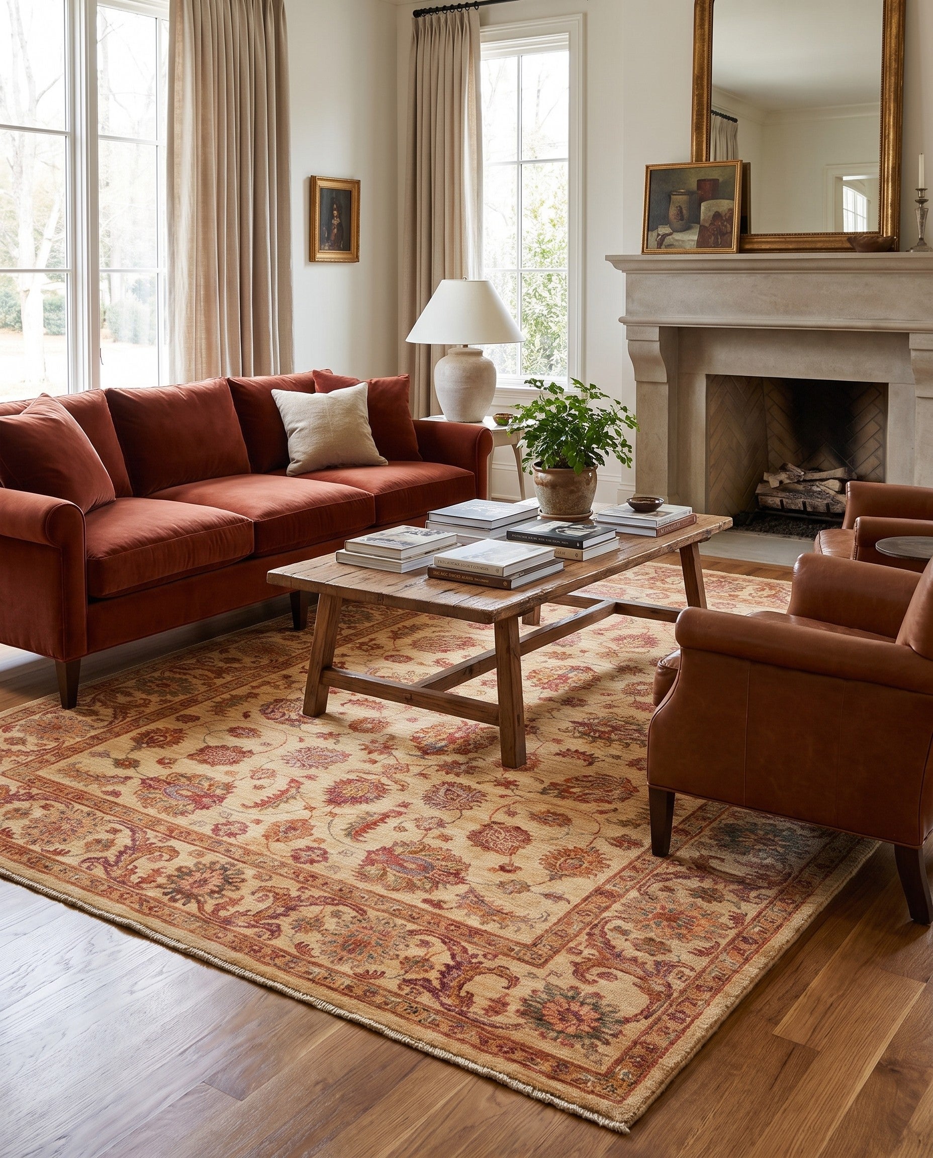 5' 11 x 7' Hand Knotted Ziegler Rug