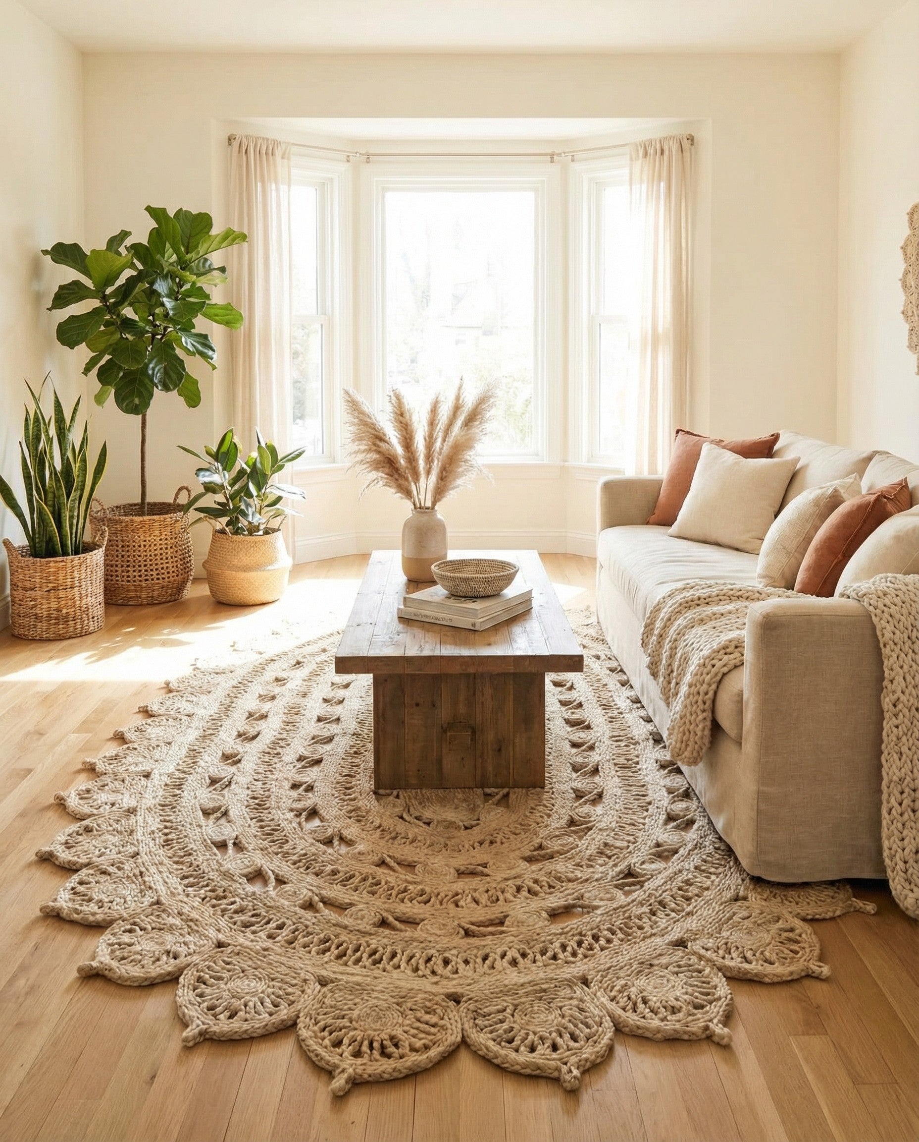 Primary image 5' 1 x 8'  Hand Braided Jute Oval Rug