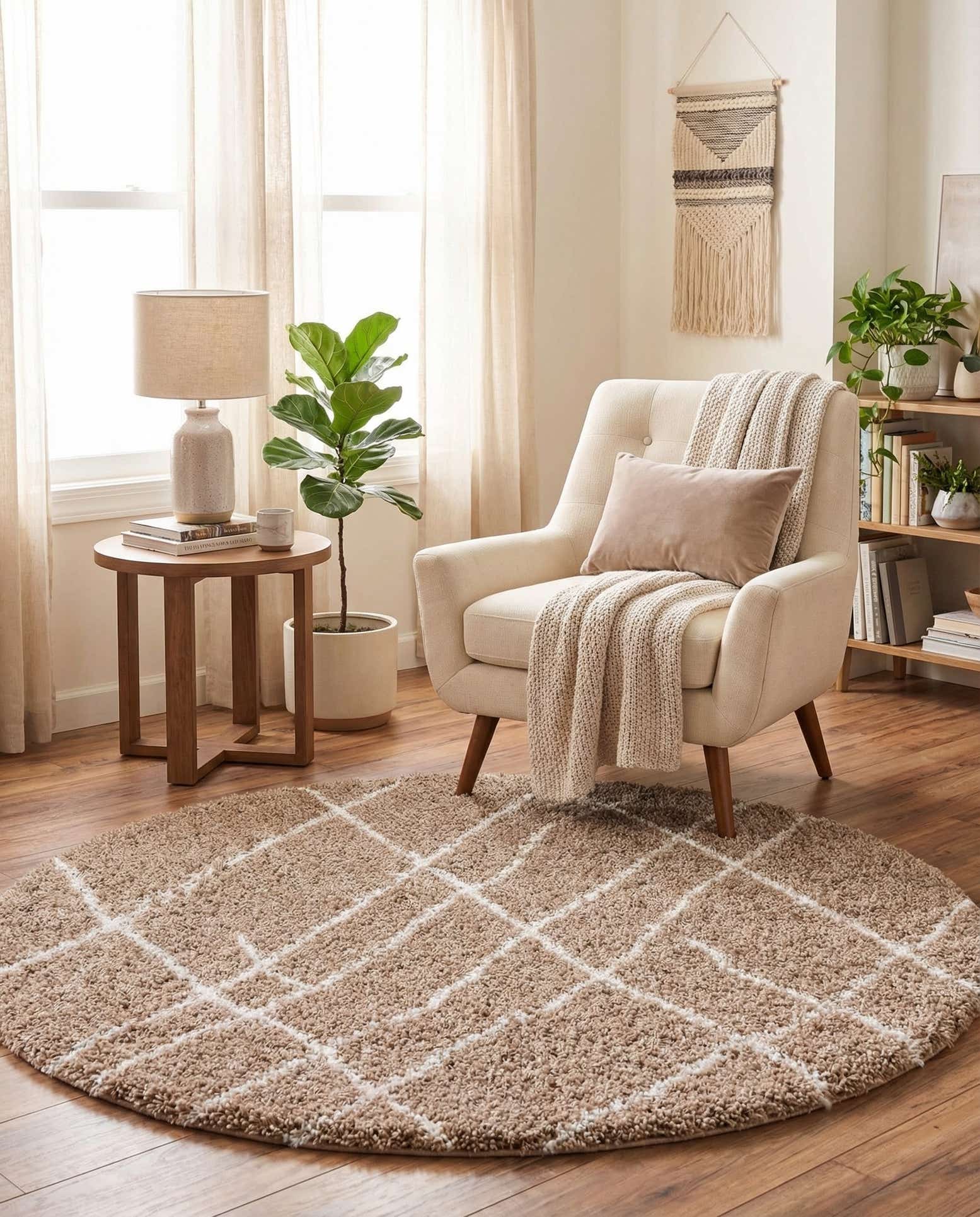 5' 3 x 5' 3 Soft Touch Shag Round Rug