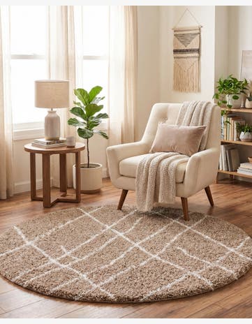 5' 3 x 5' 3 Soft Touch Shag Round Rug