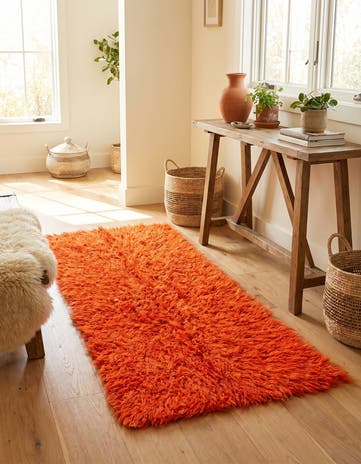 2' 4 x 4' 6 Hand Knotted Moroccan Wool Runner Rug