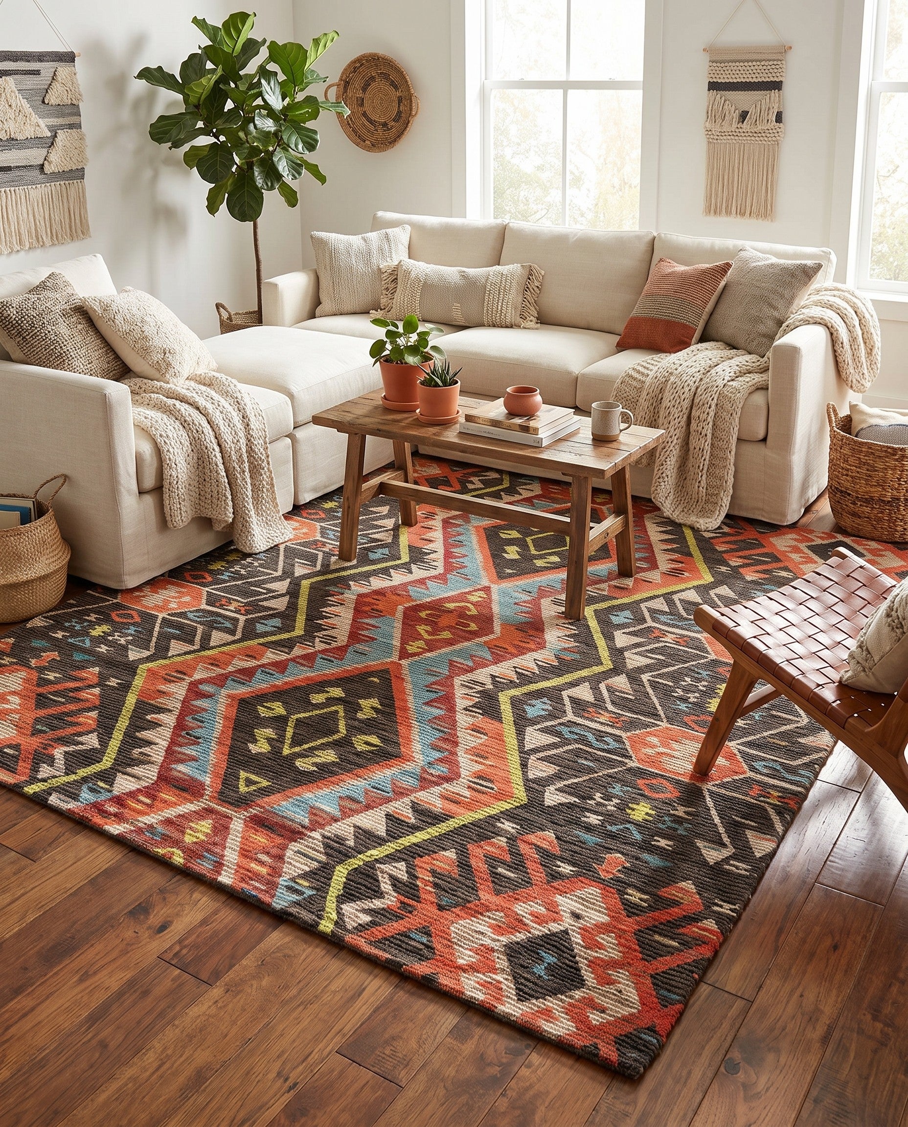 Chenille Jute Square Rug
