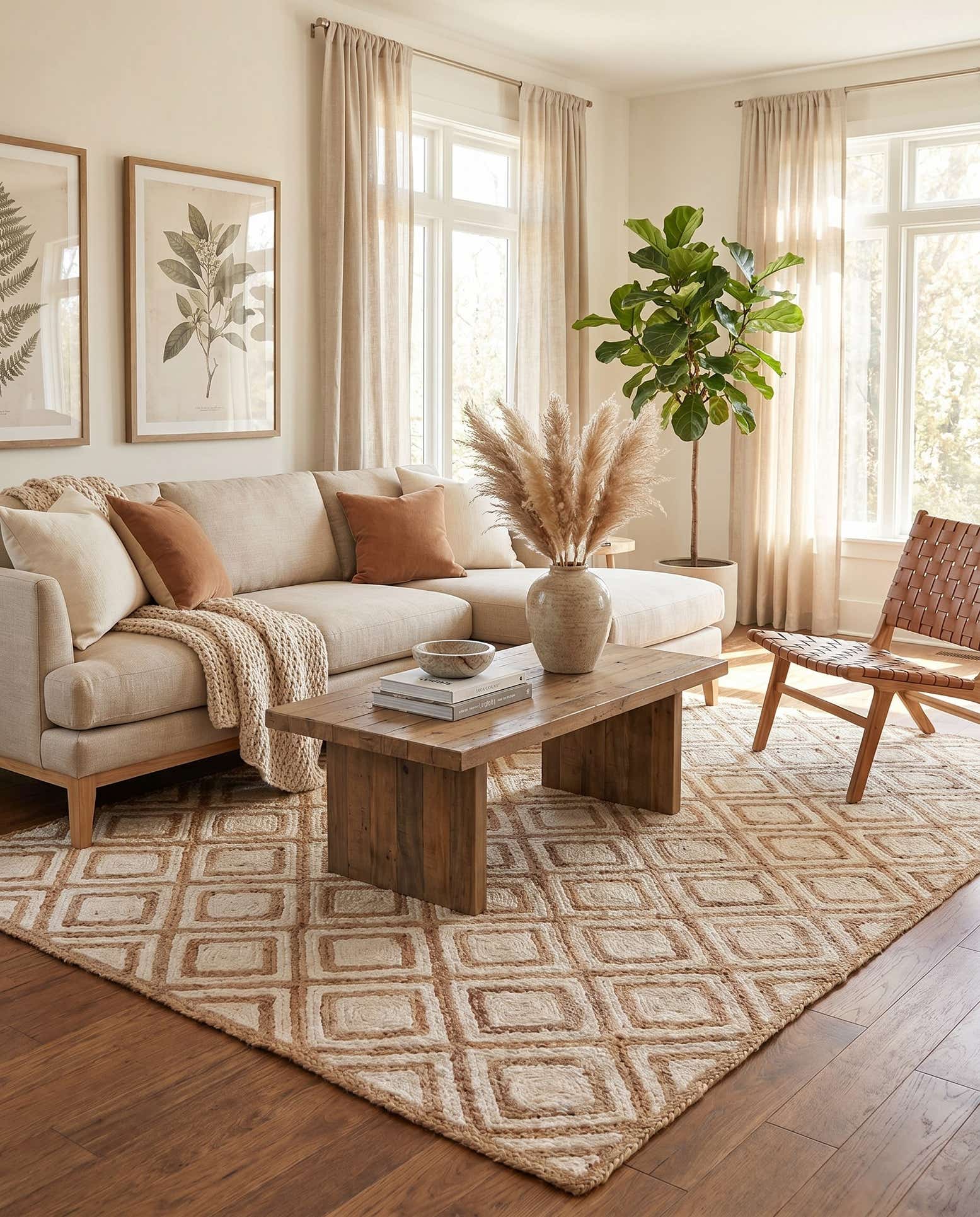8' x 10' Handmade Braided Jute Rug