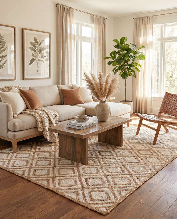 8' x 10' Handmade Braided Jute Rug