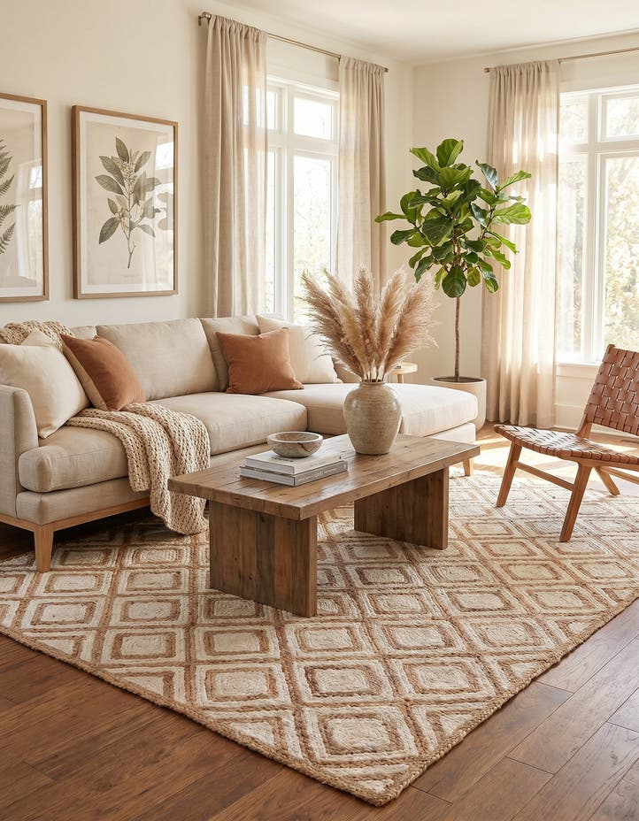 8' x 10' Handmade Braided Jute Rug