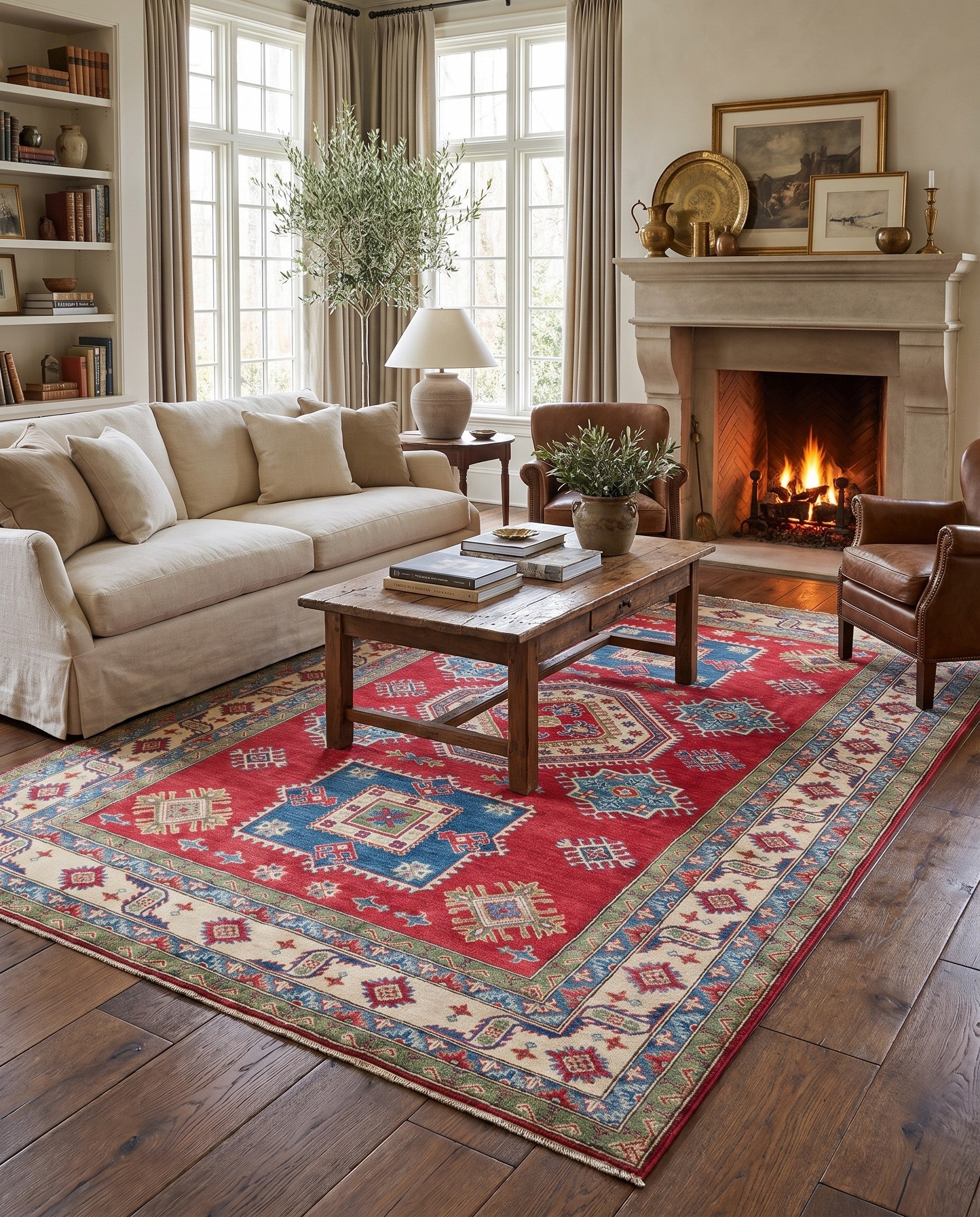 6' 9 x 9' 10 Hand Knotted Kazak Rug