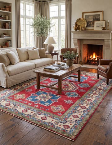 6' 9 x 9' 10 Hand Knotted Kazak Rug