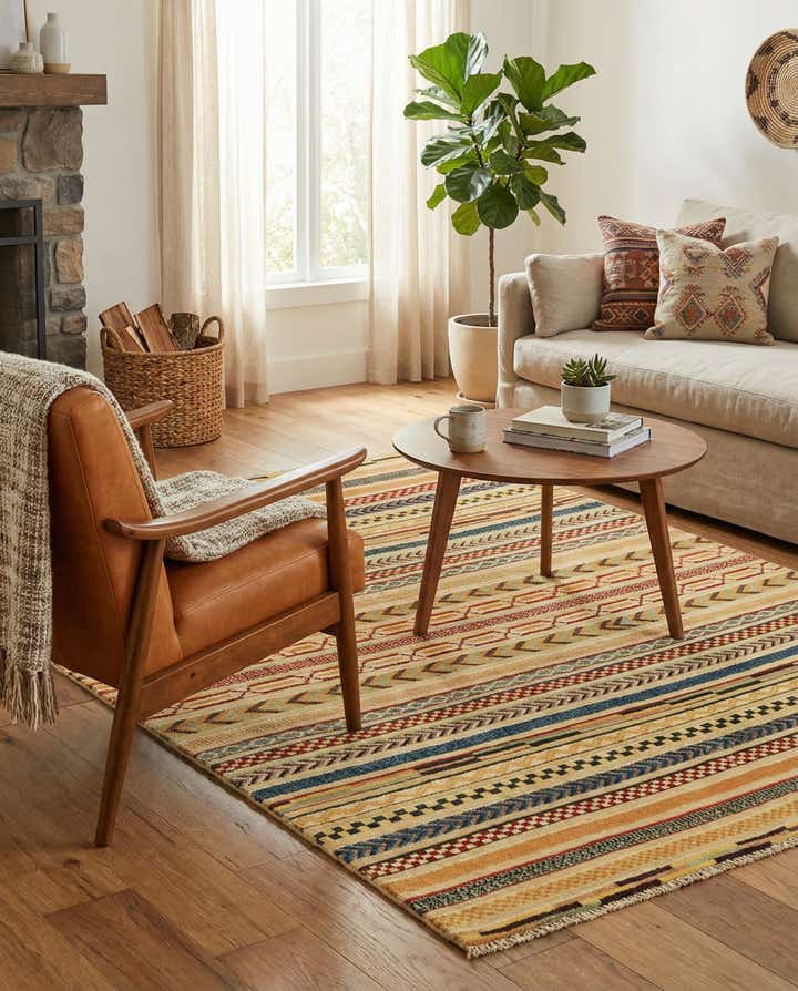 3' 9 x 5' 10 Hand Knotted Modern Ziegler Rug