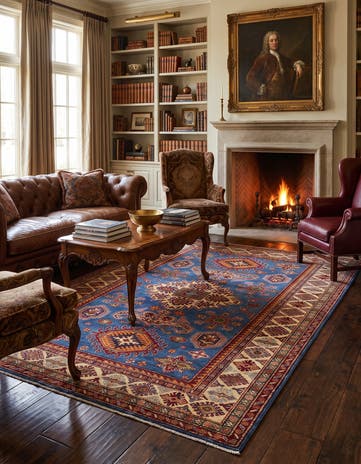 5' 8 x 7' 9 Hand Knotted Kazak Rug