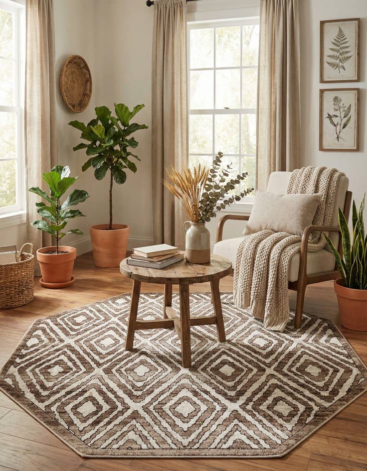 Detail image of 5' 3 x 5' 3 Hermitage Octagon Rug