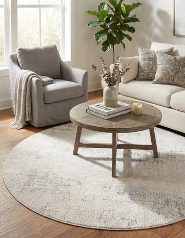 Gray Caspian Round Rug