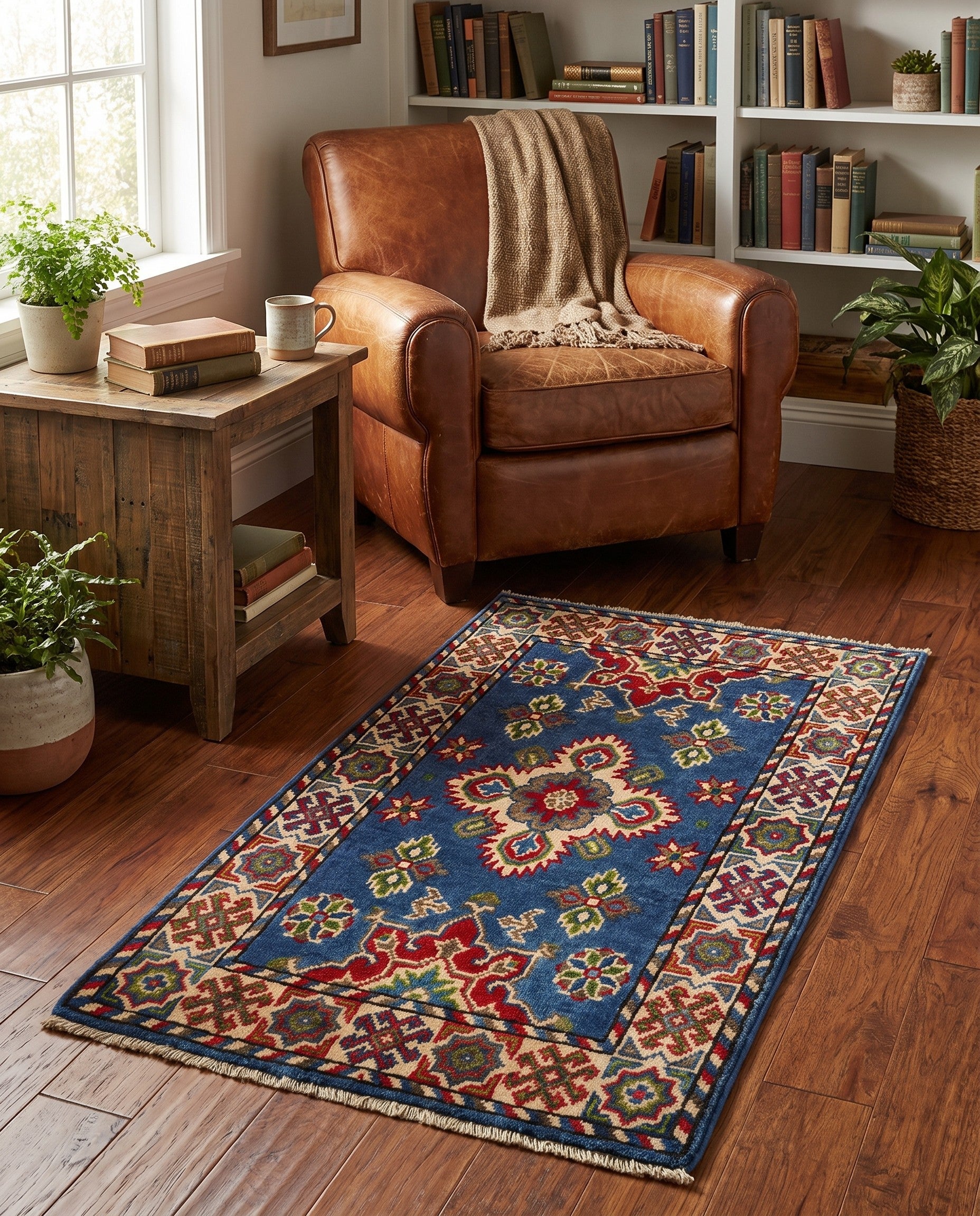 1' 10 x 3' 3 Hand Knotted Kazak Rug